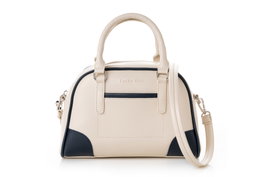 Lucky Bees Bolso de Mano Crema y Azul Oscuro